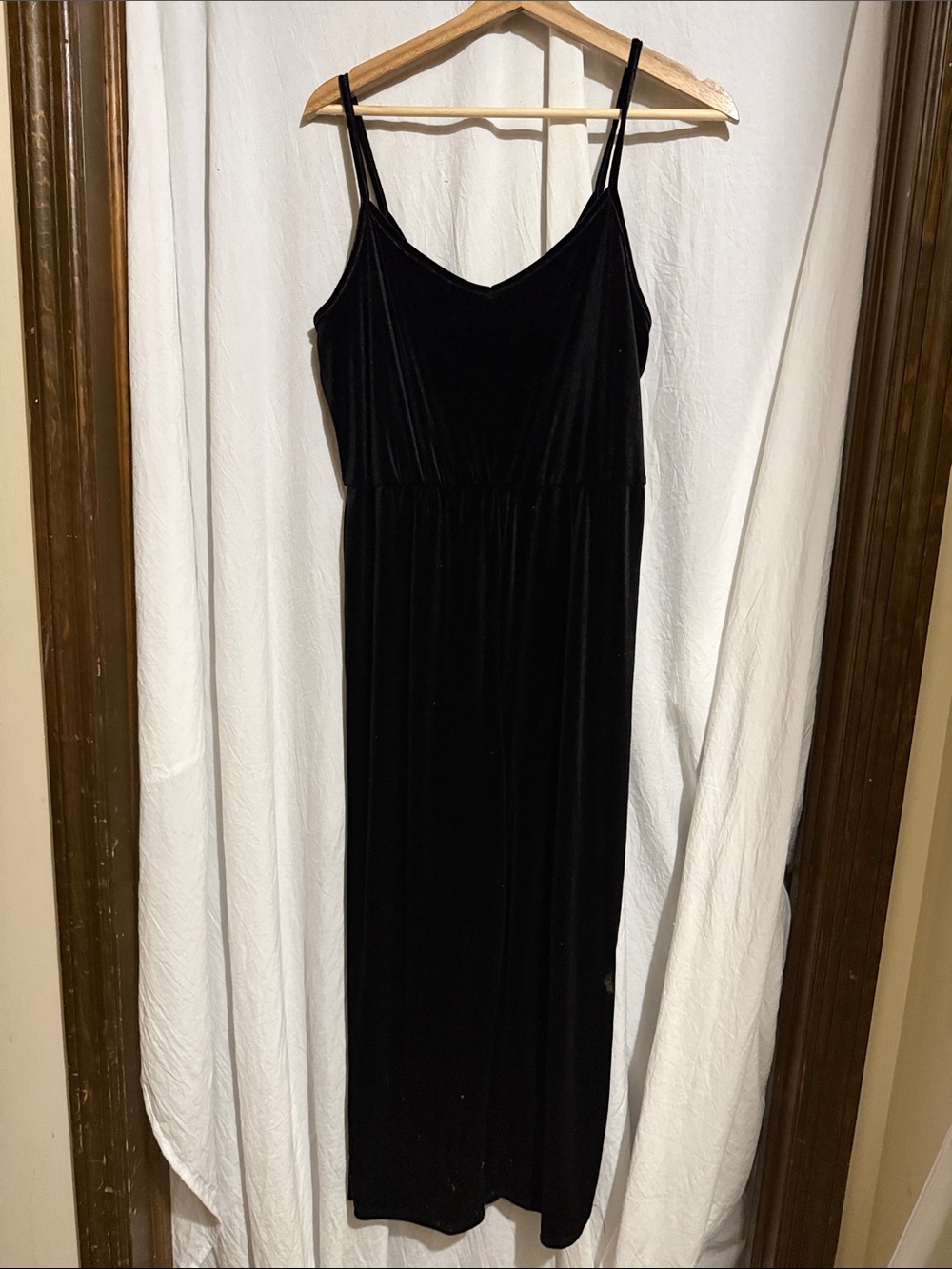 wild fable Black Velvet Spaghetti-Strap pant suit